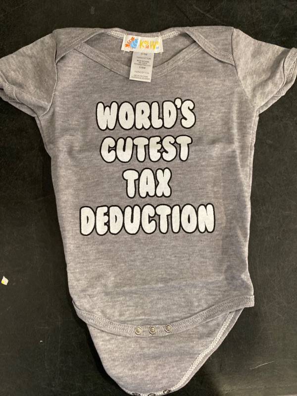 Photo 1 of 0/6 months Infant Clothing, "World's Cutest Tax Deduction" Grey