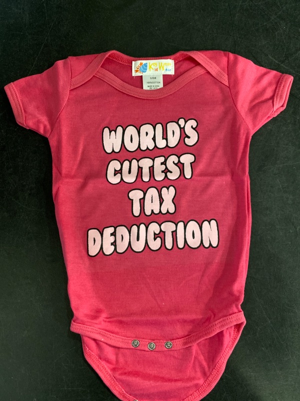 Photo 1 of 0/6 months Infant Clothing, "World's Cutest Tax Deduction" Pink