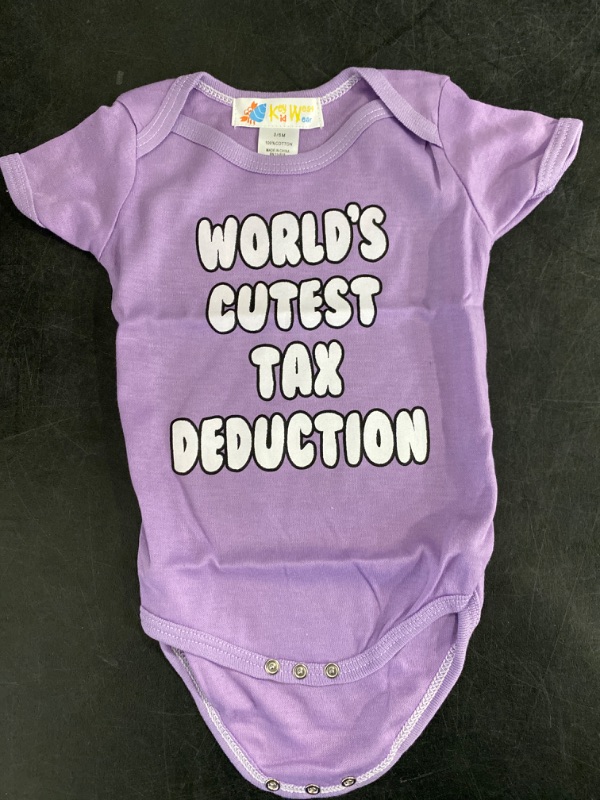 Photo 1 of 0/6 months Infant Clothing, "World's Cutest Tax Deduction" Purple