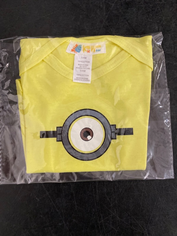 Photo 2 of 0/6 Months Minion eye Baby Onesie Yellow