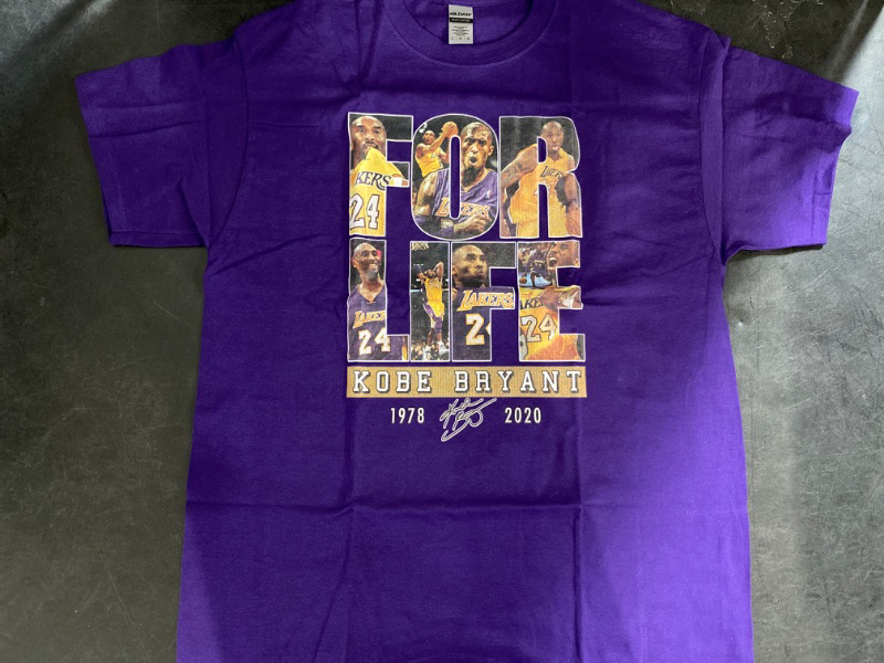 Photo 1 of Large Kobe remembrance T-Shirt Purple Heavy Cotton