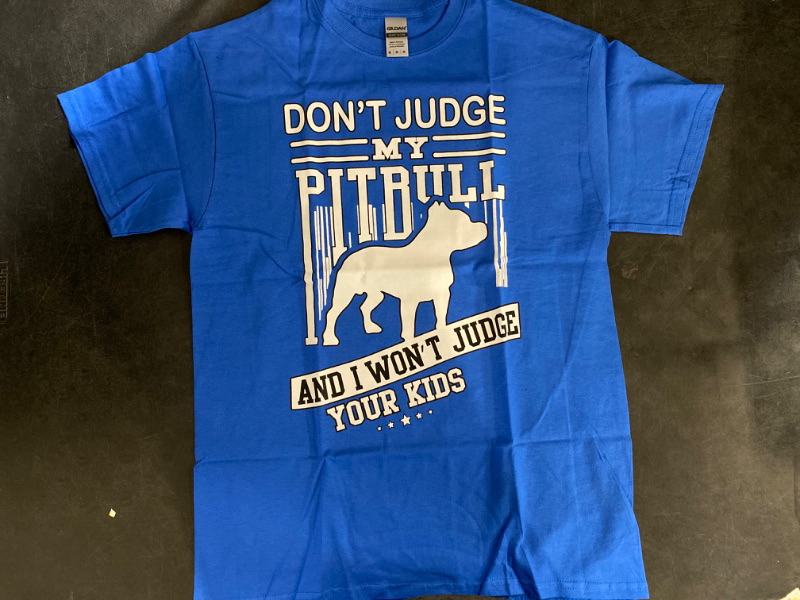 Photo 2 of Medium Men's T-Shirt Don't Judge My Pitbull and I Won't Judge Your Kids Tee Shirt