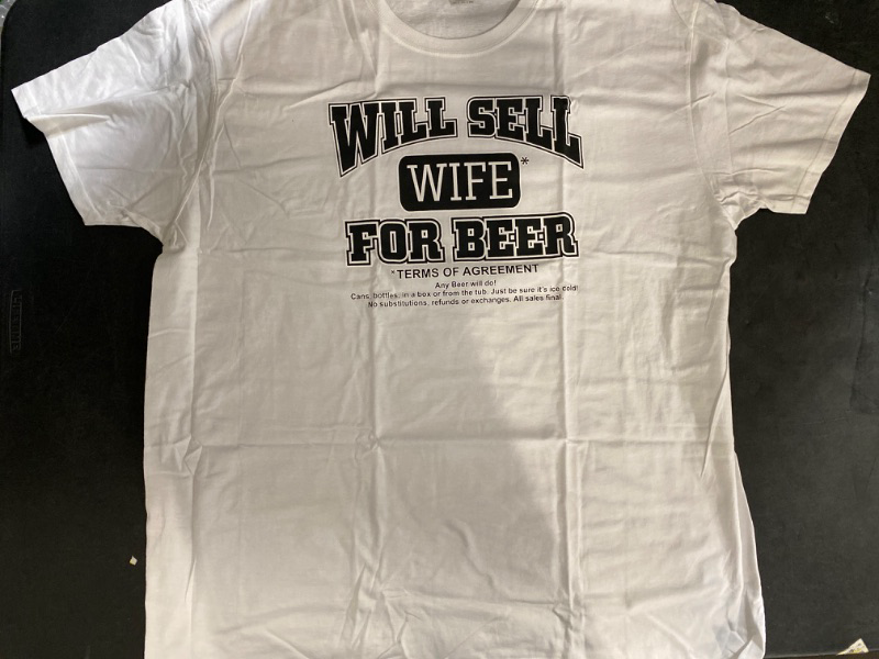 Photo 2 of 2XL Mens Will Sell Wife For Beer! Funny Beer and Vacation T-Shirt