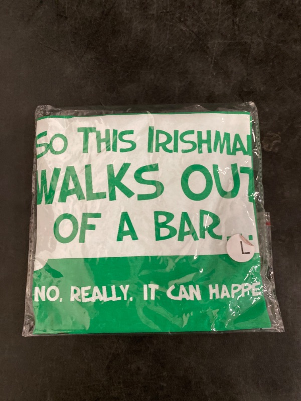 Photo 3 of Large T-Line Men's Humor Irishman Walks Out Of A Bar T-Shirt