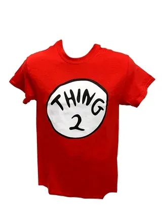 Photo 1 of 3XL Dr Seuss Thing 2 Adult Short Sleeves Red T-Shirt Tee