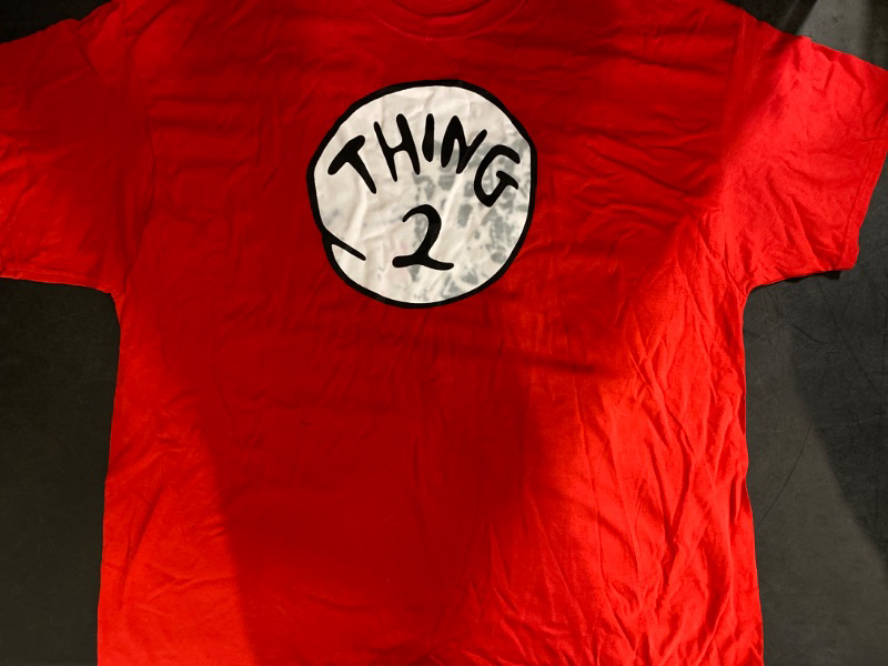 Photo 2 of 3XL Dr Seuss Thing 2 Adult Short Sleeves Red T-Shirt Tee