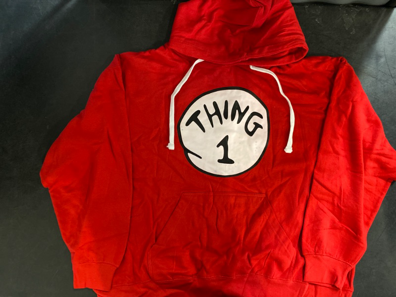 Photo 2 of XL Thing 1 Hoodie Sweatshirt Hooded Costume Book Movie Dr Seuss Cat In The Hat