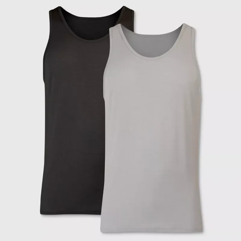 Photo 1 of Small Hanes Originals Premium Men's SuperSoft Sleeveless Crewneck Tank Undershirt 2pk - Taupe/Black