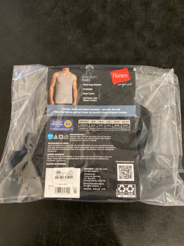 Photo 3 of Small Hanes Originals Premium Men's SuperSoft Sleeveless Crewneck Tank Undershirt 2pk - Taupe/Black