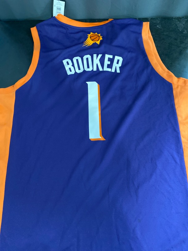 Photo 3 of XL Devin Booker Phoenix Suns NBA Purple Icon Edition Player Jersey