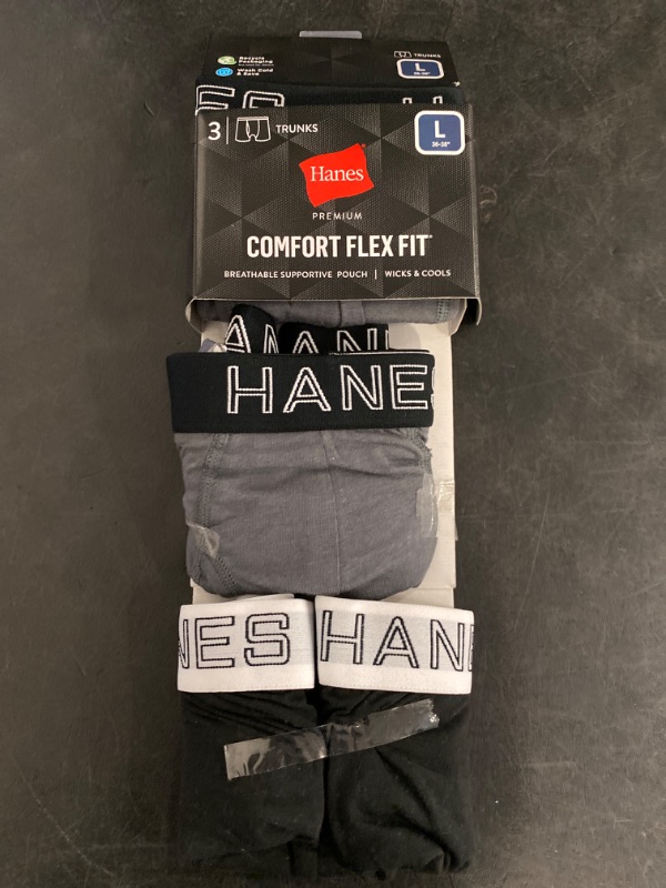 Photo 3 of (L) Hanes Premium Comfort Flex Fit Men's Trunks 3pk