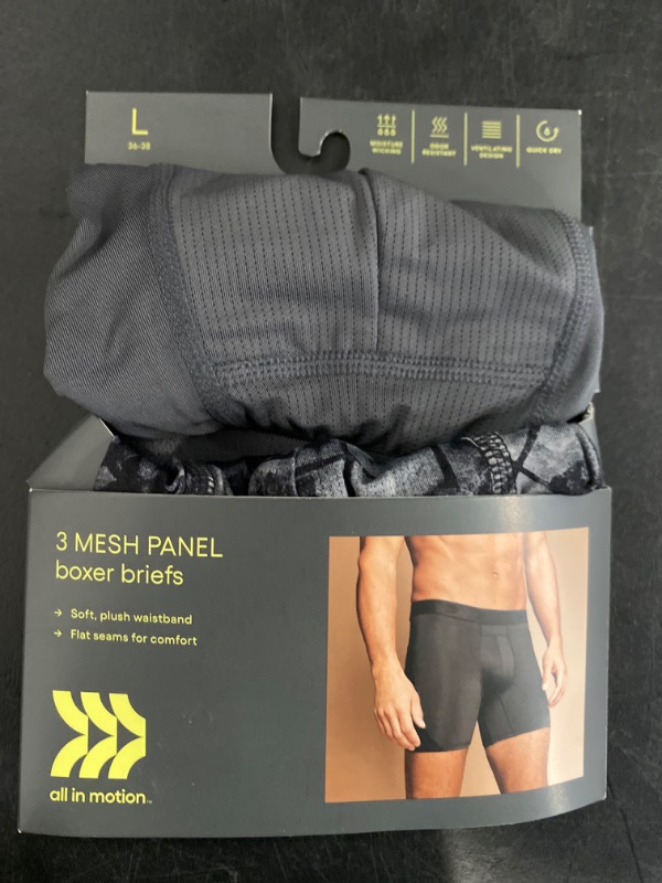 Photo 3 of (L) Men's Jersey Mesh 3pk Boxer Briefs - All in Motion