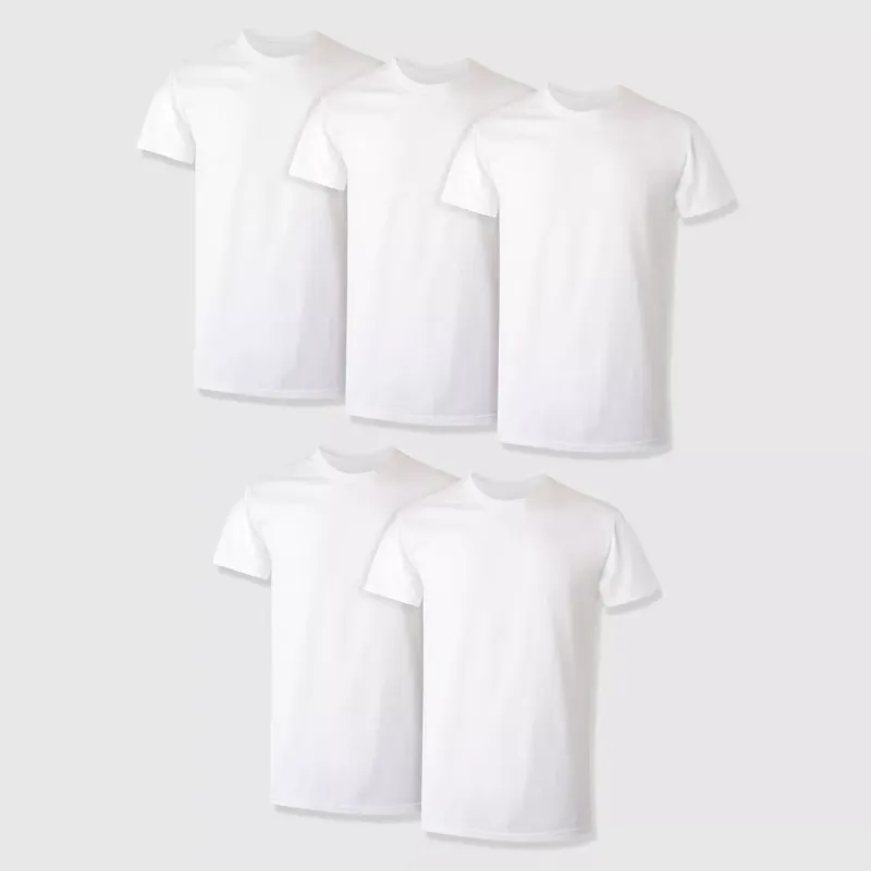 Photo 1 of (L) Hanes Premium Men's Short Sleeve Crewneck T-Shirt 5pk - White