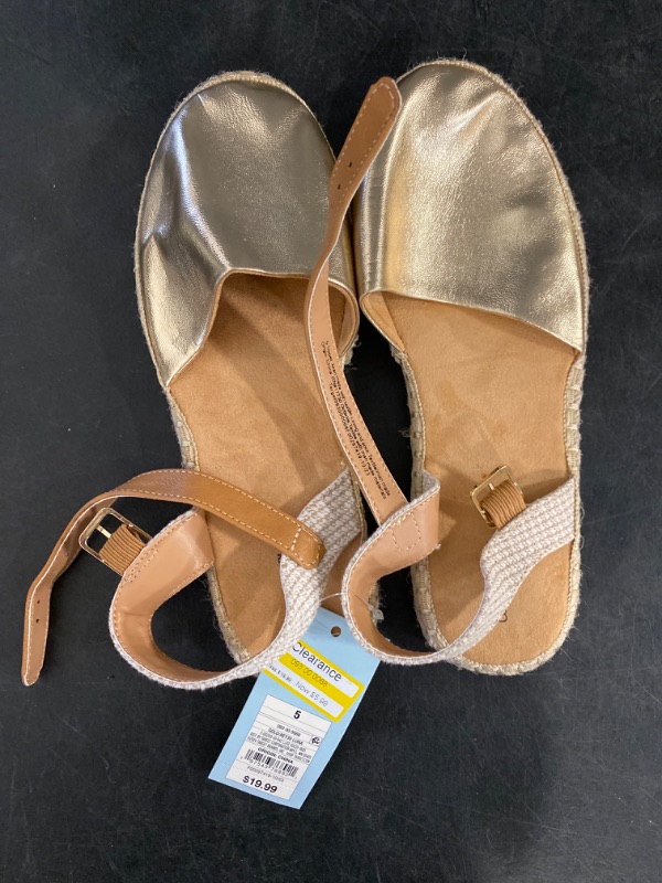 Photo 2 of Size 5 Kids’ Luna Jute Espadrille Sandals – Cat & Jack Gold