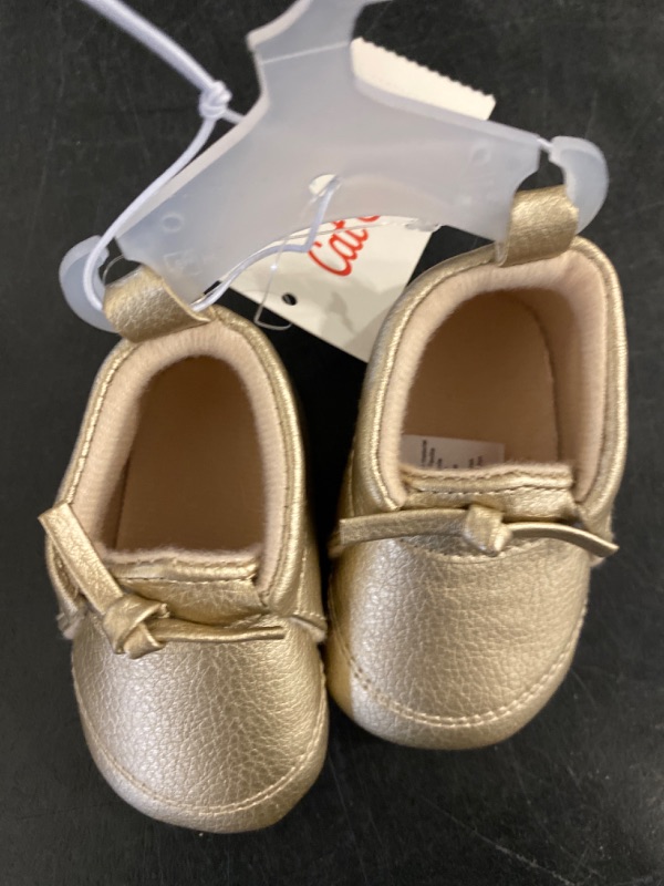 Photo 2 of 3-6 Month Cat & Jack Moccasin Shoes Baby Infant Girl’s Month Gold