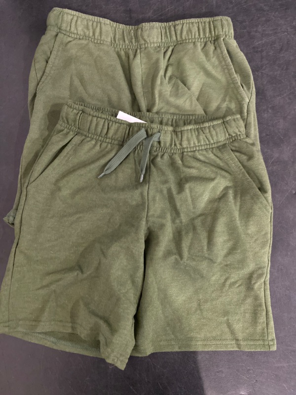 Photo 2 of Large and Medium Boys' Pull-On 'At the Knee' Knit Shorts - Cat & Jack™ Dark Green x 2