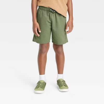 Photo 1 of Large and Medium Boys' Pull-On 'At the Knee' Knit Shorts - Cat & Jack™ Dark Green x 2