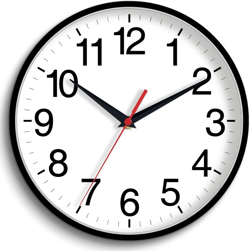 Photo 1 of 16 Inch Wall Clock, Modern Battery Operated Wall Clocks, Silent Non Ticking Large Analog Clock for Living Room, Office, Home, Bedroom, Kitchen, Bathroom(Black)