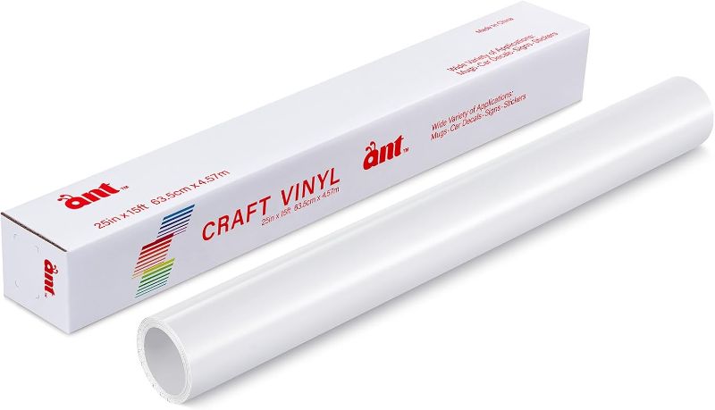 Photo 1 of Ant Ivory White 25inch x 15ft Smart Permanent Vinyl Compatible with Cricut Venture, Create DIY Projects, Decals, Stickers & More, All-Weather & Fade-Proof, Ideal for Outdoor Use