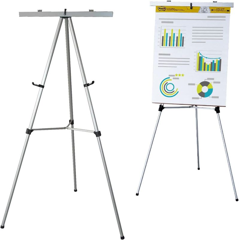 Photo 1 of Lightweight Aluminum Flip-Chart Presentation Easel, 70 Inches, Black