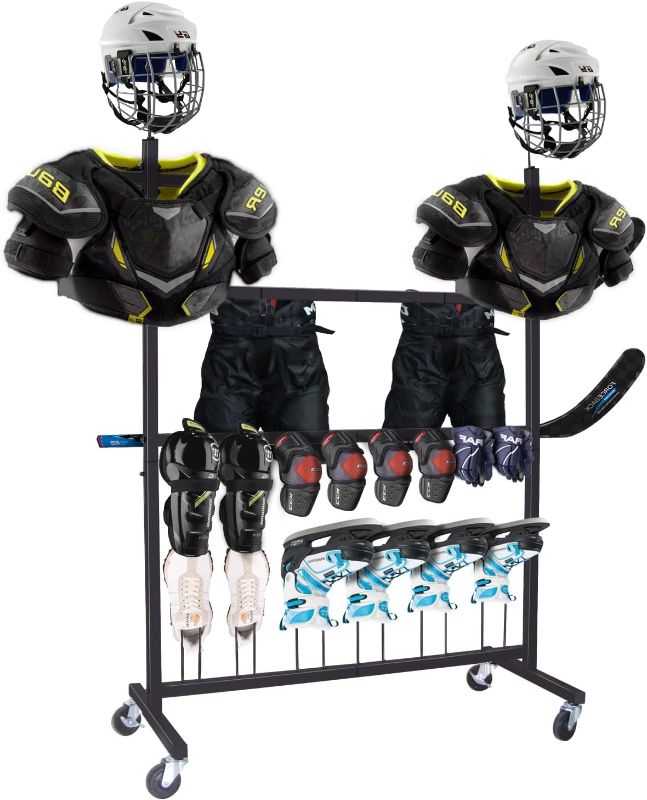 Photo 1 of Hockey Gear Drying Rack - Ice Hockey Stick Holder Field Hockey Equipment Dryer - Large Hockey Display Storage Rack Sports Metal Tree Stand for Lacrosse