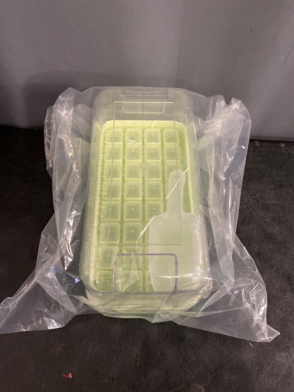 Photo 3 of Ice Cube Tray,Ice Trays for Freezer with Lid and Bin,Ice Cube Trays for Freezer with 2 trays,Easy Release 64 pcs Ice,Ice Cube Molds,BPA Free