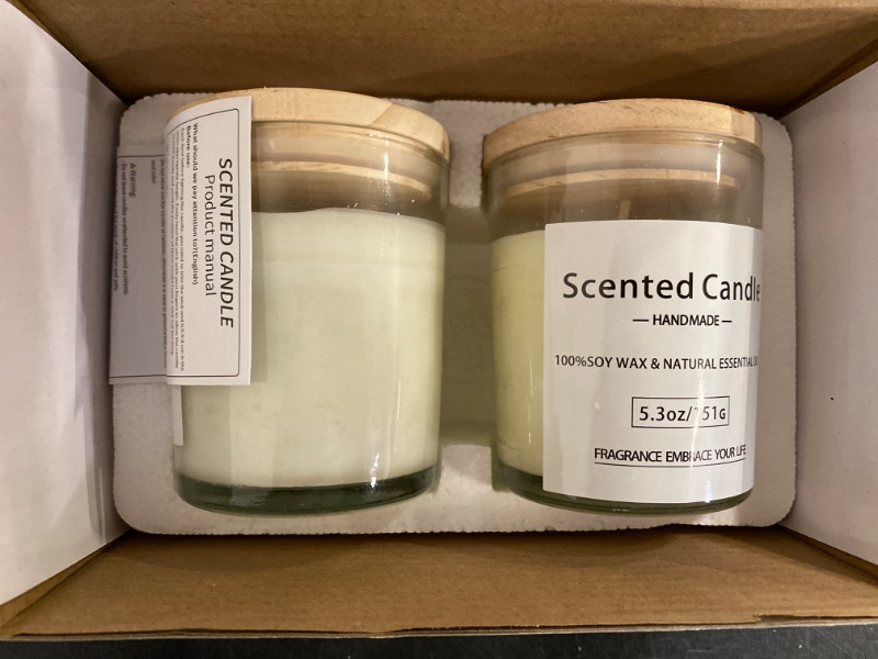 Photo 1 of 2 Pack Scented Candles, Gift for New Home Vanilla + Gardenia, Scented Jar Candle, Natural Aromatherapy Scented Candles, Long Lasting Candle, Festive,Stress Relief, Decor Aromatherapy Candles