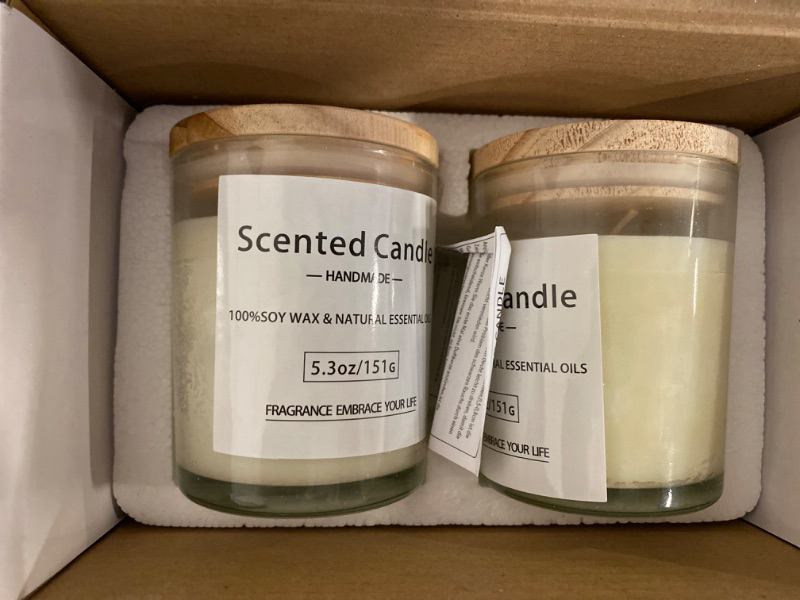 Photo 1 of 2 Pack Scented Candles, Gift for New Home Vanilla + Gardenia, Scented Jar Candle, Natural Aromatherapy Scented Candles, Long Lasting Candle, Festive,Stress Relief, Decor Aromatherapy Candles
