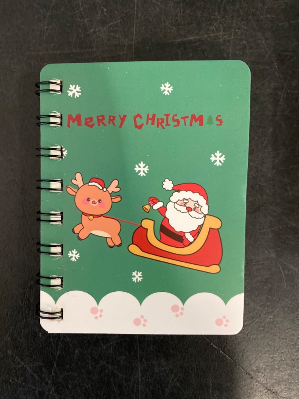 Photo 2 of 4pcs Thick Paper Notebook Student Notebook Christmas Notepad Memo Notepad Professional Notebook Mini Spiral Notebook Mini Spiral Notepads Notebook Small Portable Coil Memorandum