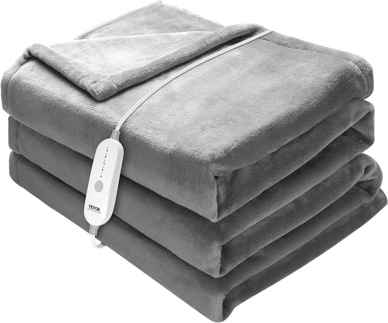 Photo 1 of Heated Blanket Electric Throw, 72" x 84" Full Size, Soft Flannel Heating Blanket with 10 Hours Timer Auto-Off & 5 Heating Levels for Couch Sofa, Machine Washable, ETL & FCC Certification