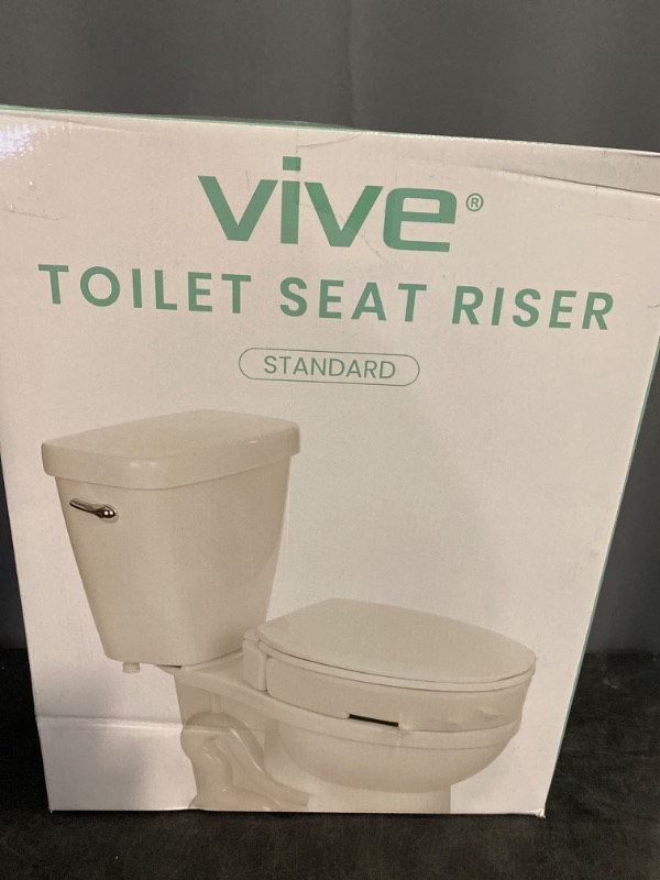 Photo 3 of Vive Toilet Seat Riser - Raised Elevated Handle (Easy Clean) for Seniors, Elderly, Handicapped - Medical Handicap Bathroom Safety Recovery Height Chair Cushion Bowl Cover, Tall High Portable Extender