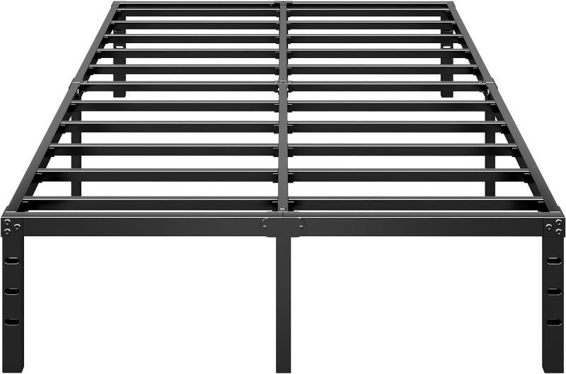 Photo 1 of (Full) Metal Platform Bed Frame 14 Inch Tall Bed No Box Spring Needed,Full Size Bed with Heavy Duty Strong Support Slats,Easy to Assemble,Black