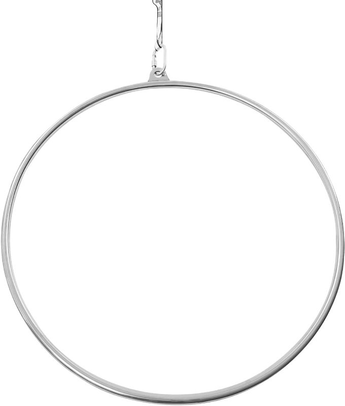 Photo 1 of 85cm Aerial Lyra Hoop Gymnastic Equipment Single Point Yoga Ring Dancing Circus, Silver, XS200