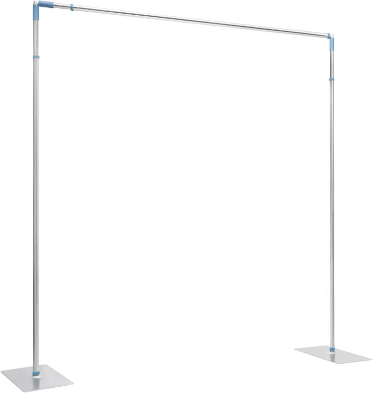Photo 1 of Pipe Backdrop Stand Support Kit 10'x 10' Large Heavy Duty Background Support Curtain Drape Stage Backdrop with Base, for Wedding Party Photography Show