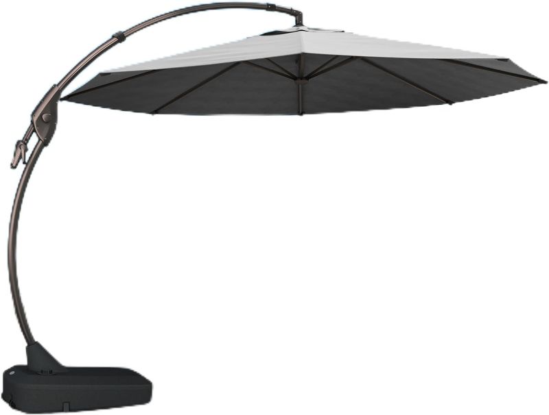 Photo 1 of Grand patio 12' Sunbrella Cantilever Umbrella with Base Outdoor Round Aluminum Offset Umbrella Shade with Tilt Adjustment (Charcoal, 12 FT-SUNBRELLA)