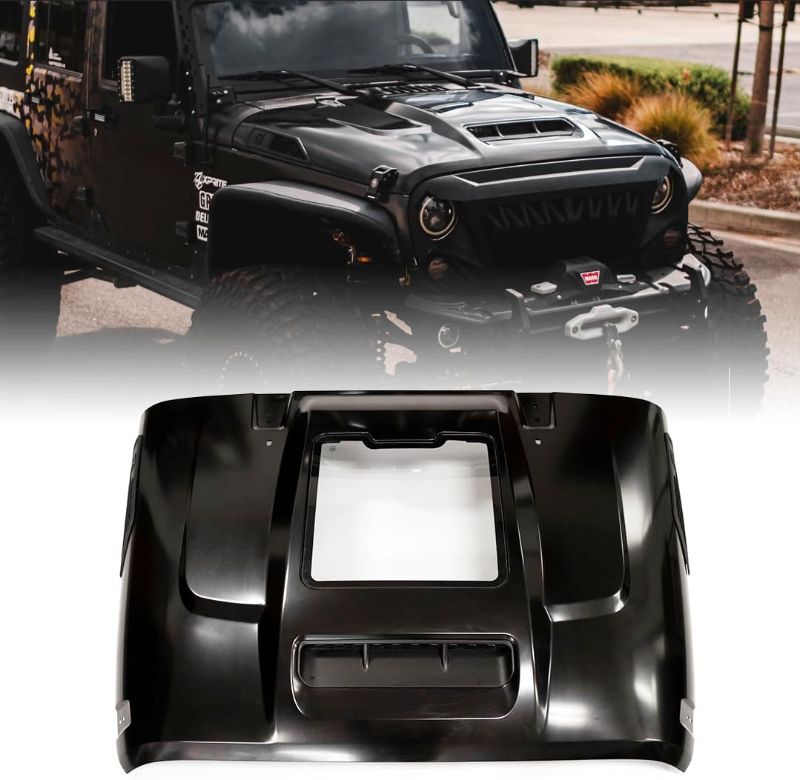 Photo 1 of Heat Dispersion Steel Cowl Hood Vent - Functional Heat Extractor, Easy Install, Compatible with 2007-2018 Jeep Wrangler JK JKU -ZR1, Engine Cooling, Enhanced Airflow, Jeep Hood Upgrade