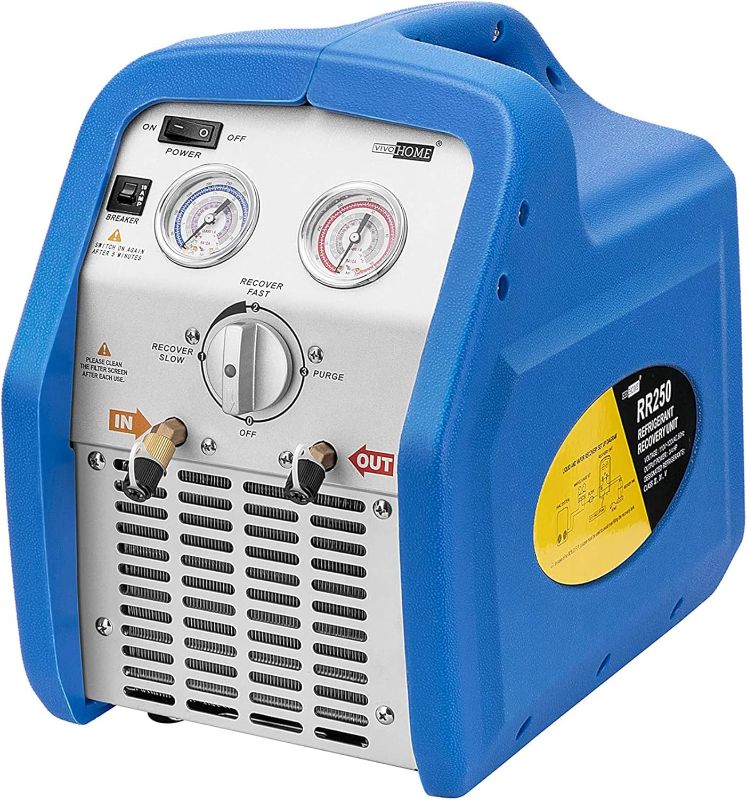 Photo 1 of 110-120V AC 60Hz 3/4HP Single Cylinder Portable Refrigerant Recovery Machine Blue