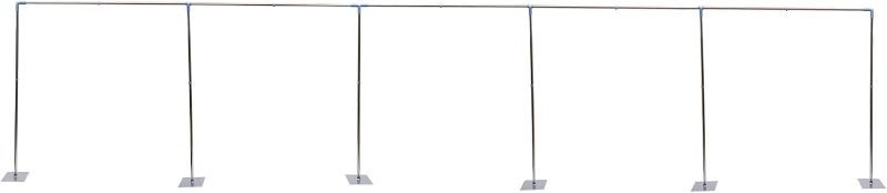 Photo 1 of 10 X 50 FT Background Stand, Heavy Duty Backdrop Stand Pipe Kit with Steel Base, Rectangular Telescopic Backdrop Stand for Wedding Party Photography Trade Show Display