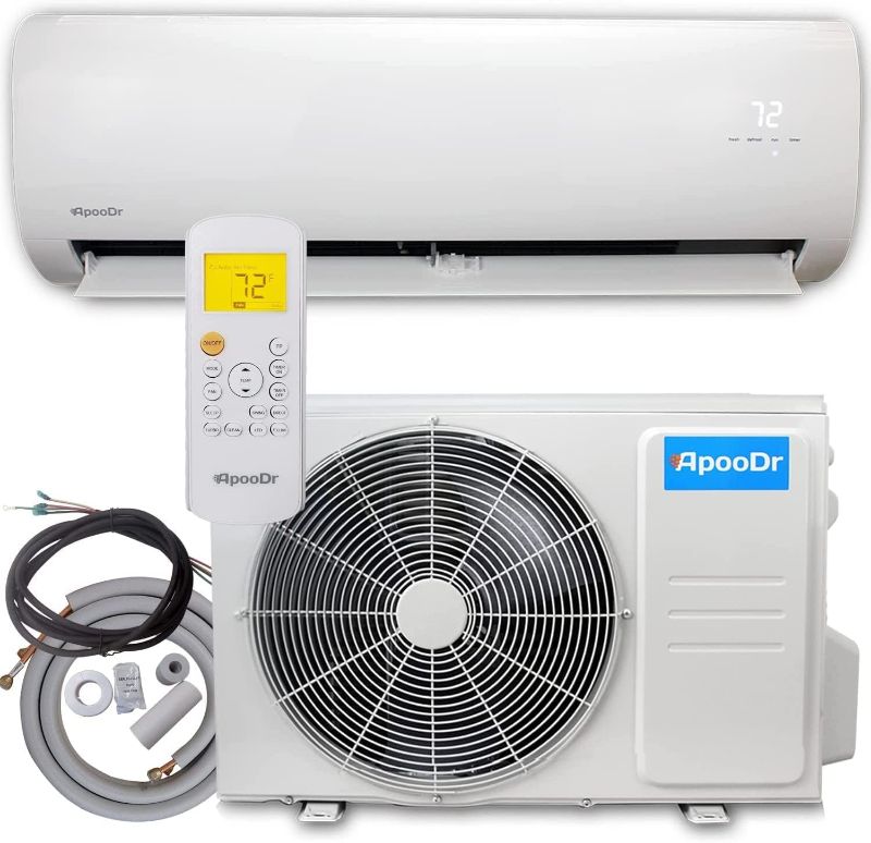 Photo 1 of 12000 BTU Mini Split Air Conditioner Ductless Inverter System 17.6 SEER2 with Heat Pump 220V 1 Ton,with Installation Kit