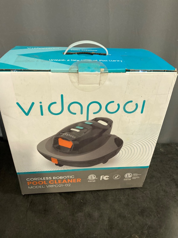 Photo 3 of Cordless Robotic Pool Vacuum Cleaner,Portable Swimming Pool Vacuum Self-Parking Technology with LED Indicator,Ideal for Above Ground/Flat Pools up to 860 Sq.Ft,Lasts 90 Mins Grey