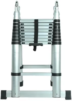 Photo 1 of 18.4FT Telescopic Ladder Collapsible Extension Step Ladder A-Frame Sliver