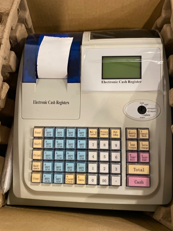 Photo 2 of Cash Register, 48 Keys Cash Management System, 36 Dept 50 Clerks, Compact Size for Small Businesses, Quick Load Thermal Printer, w/Cash and Coin Drawer, for Retail, Restaurant, Supermarket