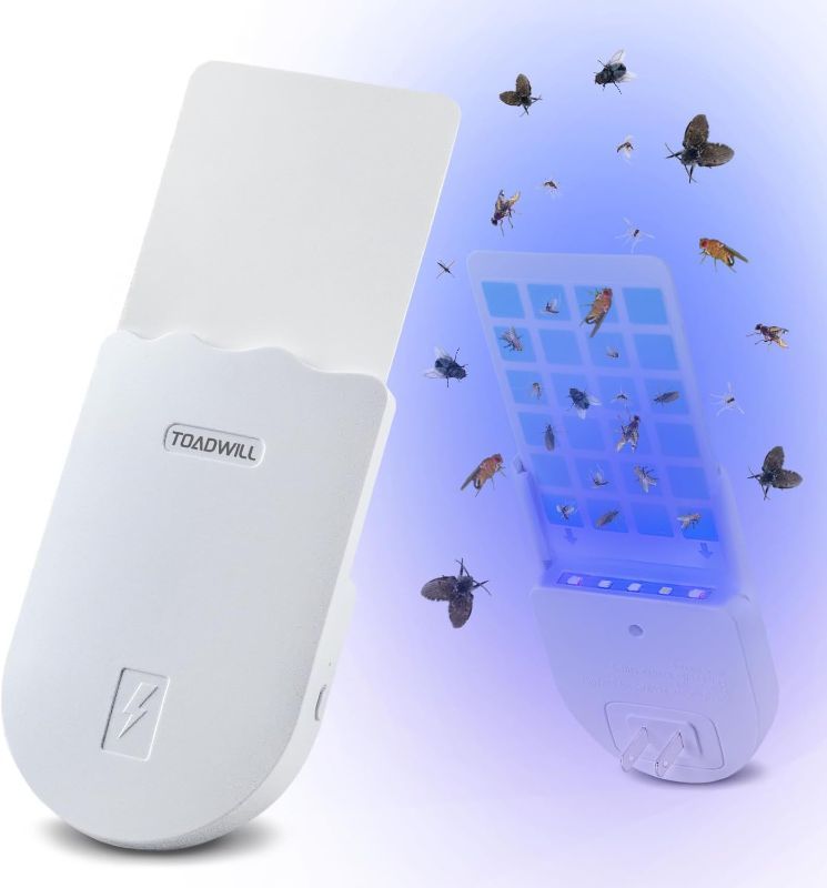 Photo 1 of Fly Trap Indoor, Plug in Flying Insect Trap for Fruit Fly, Gnat, Moth, UV Mosquito Bug Trap Catcher with Night Light, Noiseless and Easy to Use, Ideal for House Bedroom Kitchen(1 Device+ 5 Refills) x 2