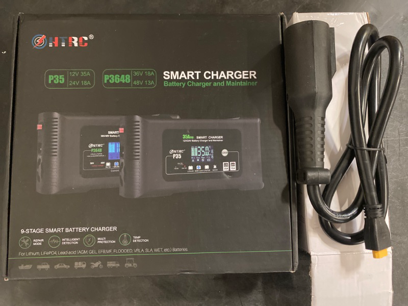 Photo 2 of Golf Cart Battery Charger, Club Car 36 Volt 18 AMP/48 Volt 13 Amp Battery Charger with 3 Pin Round Plug, for Lithium, LiFePO4, Lead-Acid AGM/Gel/SLA Smart Battery Charger