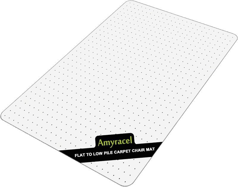 Photo 1 of Amyracel Office Chair Mat for Carpet, 48” x 60” Studded Desk Chair Mat for Carpeted Floors, Clear Floor Mat for Office Chair on Flat or Low Pile Carpet