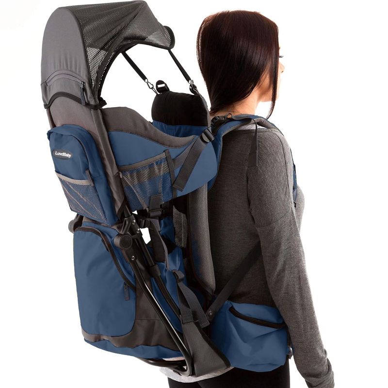 Photo 1 of Hiking Baby Carrier Backpack - Comfortable Baby Backpack Carrier - Toddler Hiking Backpack Carrier - Child Carrier Backpack System with Diaper Change Pad, Insulated Pocket + Rain and Sun Hood