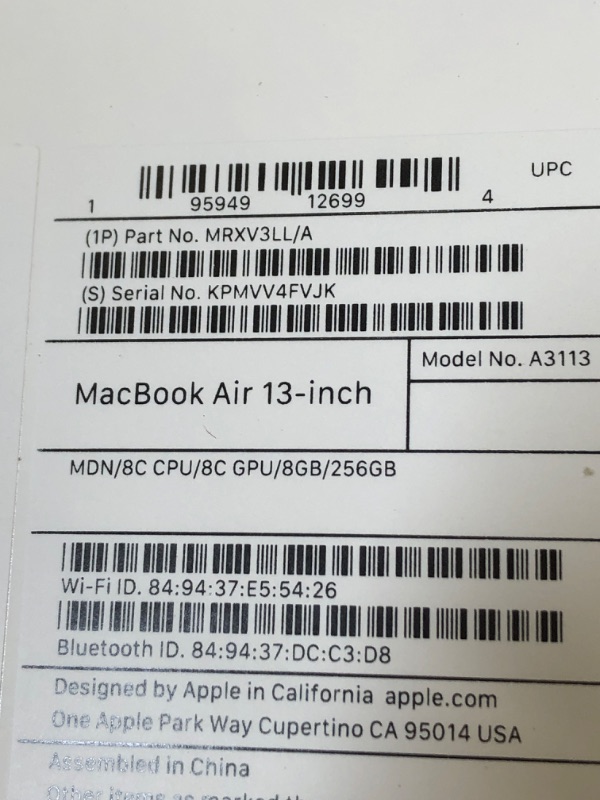 Photo 4 of Apple 2024 MacBook Air 13-inch Laptop with M3 chip: Built for Apple Intelligence, 13.6-inch Liquid Retina Display, 8GB Unified Memory, 256GB SSD Storage, Backlit Keyboard, Touch ID; Midnight 8GB RAM 256GB Midnight Without AppleCare+ (3 Years)