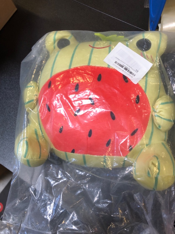 Photo 2 of 10-inch Super Soft Cute Watermelon Frog Kawaii Collectible Stuffed Animal Plush Toy (Watermelon)