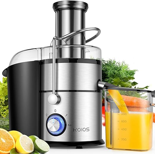 Photo 1 of 1300W KOIOS Centrifugal Juicer Machines, Juice Extractor with Extra Large 3inch Feed Chute, Full Copper Motor, Titanium-Plated Filter, High Juice Yield, 3 Speeds Mode,Easy to Clean with Brush, Non-BPA
