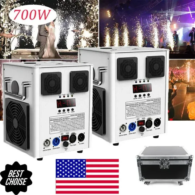 Photo 1 of 2 pcs  Cold Spark Machine 700W Stage Effect DMX Control Firework Machine for Wedding Musical Show Opening/Ending Ceremony,White